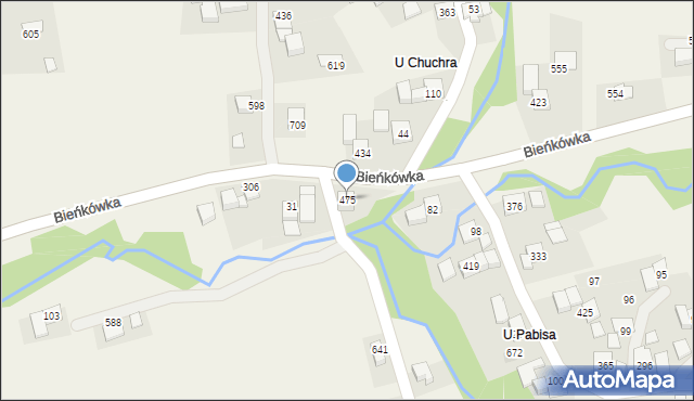 Bieńkówka, Bieńkówka, 475, mapa Bieńkówka