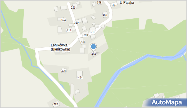 Bieńkówka, Bieńkówka, 484, mapa Bieńkówka