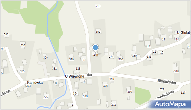Bieńkówka, Bieńkówka, 498, mapa Bieńkówka