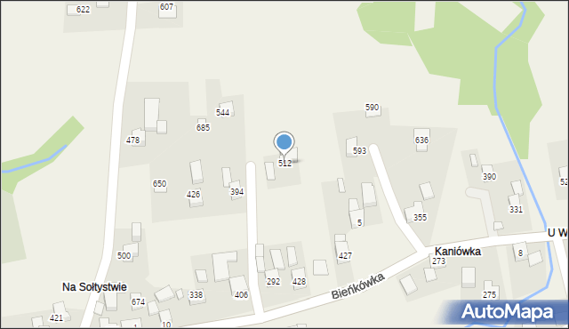 Bieńkówka, Bieńkówka, 512, mapa Bieńkówka
