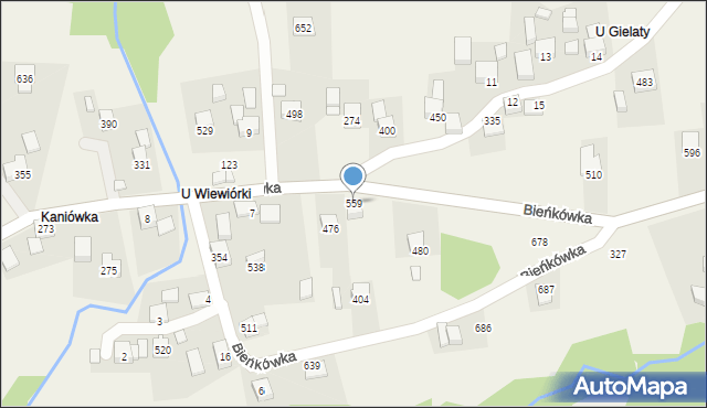 Bieńkówka, Bieńkówka, 559, mapa Bieńkówka