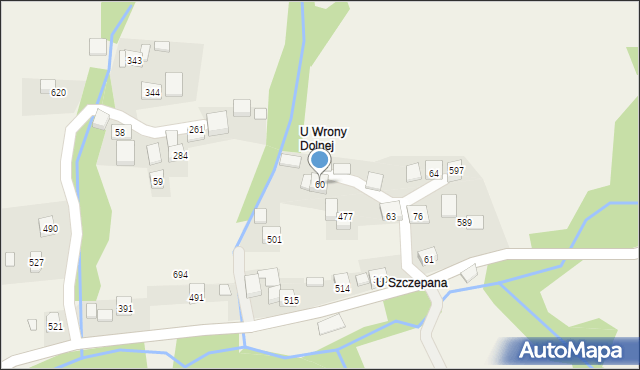 Bieńkówka, Bieńkówka, 60, mapa Bieńkówka