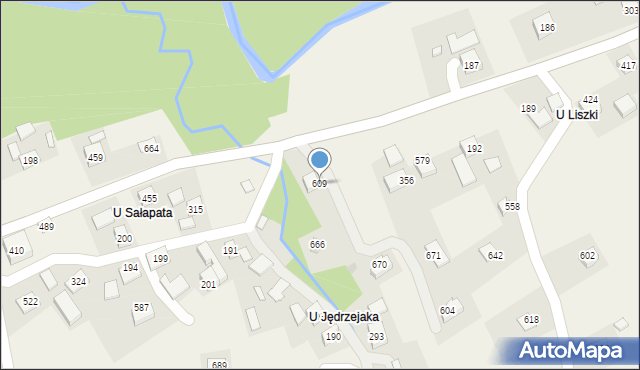 Bieńkówka, Bieńkówka, 609, mapa Bieńkówka