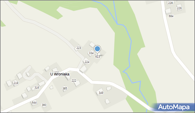 Bieńkówka, Bieńkówka, 613, mapa Bieńkówka