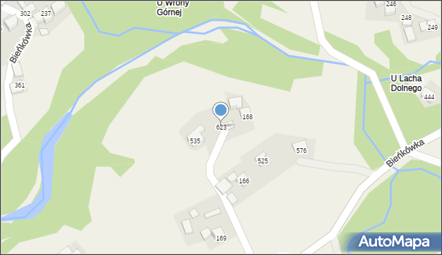 Bieńkówka, Bieńkówka, 623, mapa Bieńkówka