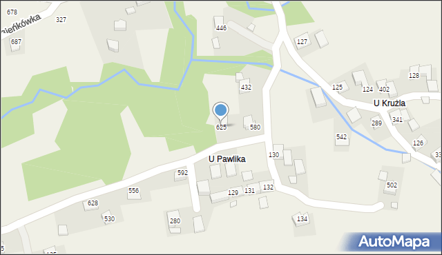 Bieńkówka, Bieńkówka, 625, mapa Bieńkówka