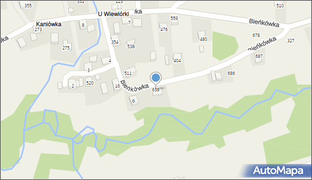Bieńkówka, Bieńkówka, 639, mapa Bieńkówka