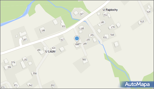 Bieńkówka, Bieńkówka, 646, mapa Bieńkówka