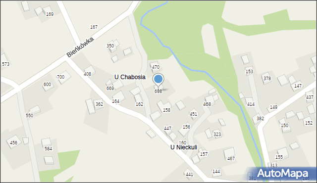 Bieńkówka, Bieńkówka, 698, mapa Bieńkówka