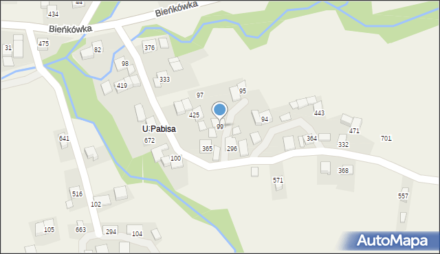 Bieńkówka, Bieńkówka, 99, mapa Bieńkówka