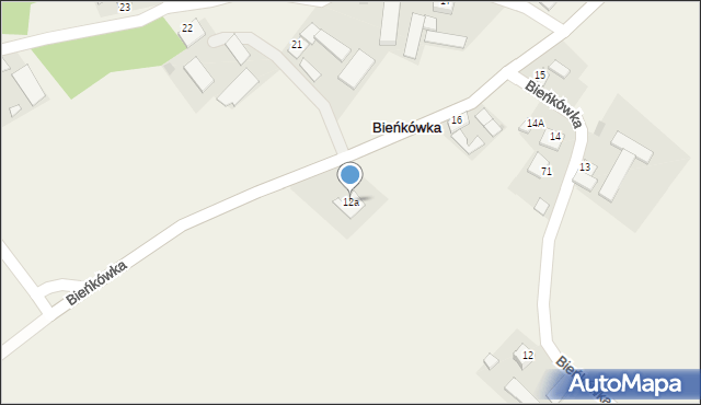 Bieńkówka, Bieńkówka, 12a, mapa Bieńkówka