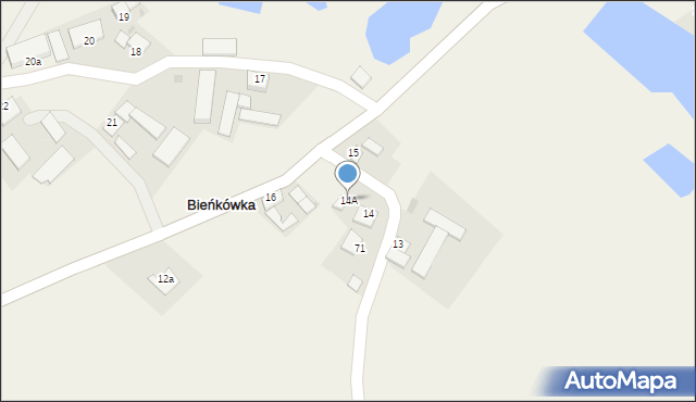 Bieńkówka, Bieńkówka, 14A, mapa Bieńkówka