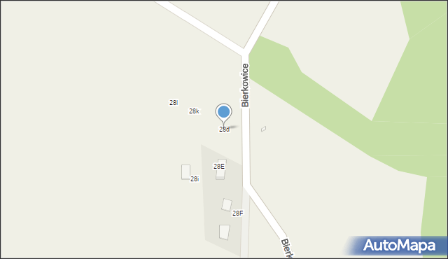 Bierkowice, Bierkowice, 28d, mapa Bierkowice