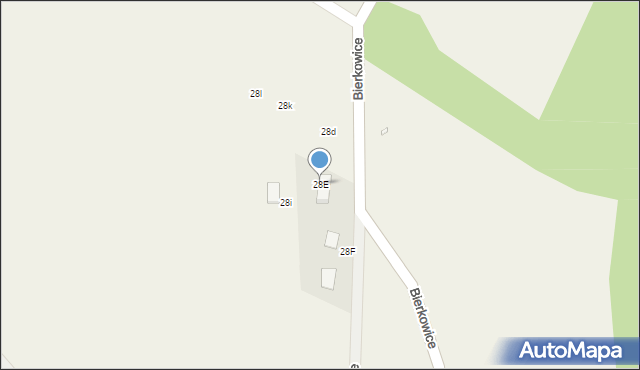 Bierkowice, Bierkowice, 28E, mapa Bierkowice