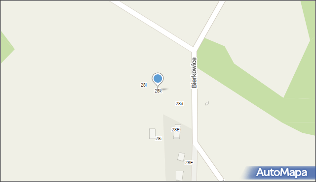 Bierkowice, Bierkowice, 28k, mapa Bierkowice