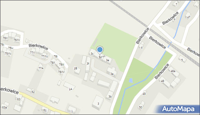 Bierkowice, Bierkowice, 3d, mapa Bierkowice