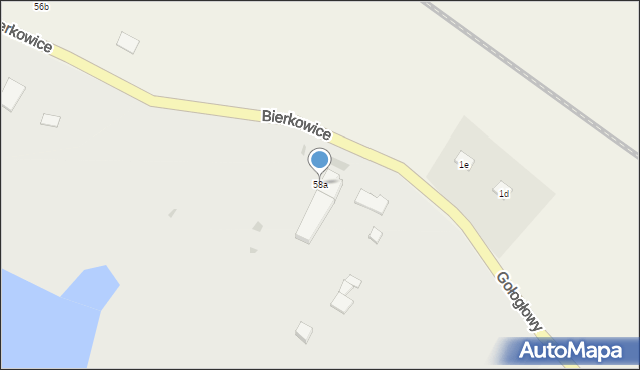 Bierkowice, Bierkowice, 58a, mapa Bierkowice