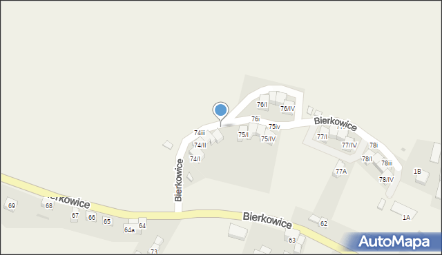 Bierkowice, Bierkowice, 74iv, mapa Bierkowice