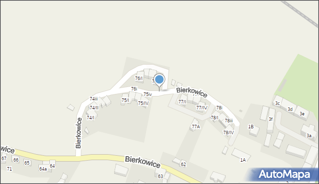 Bierkowice, Bierkowice, 76iv, mapa Bierkowice