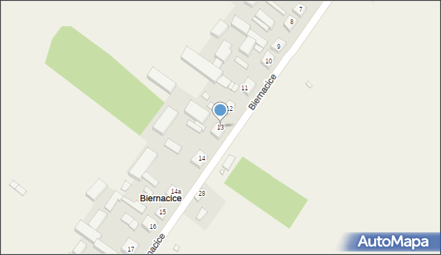 Biernacice, Biernacice, 13, mapa Biernacice