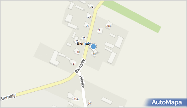 Biernaty, Biernaty, 19A, mapa Biernaty