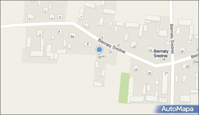 Biernaty Średnie, Biernaty Średnie, 10, mapa Biernaty Średnie