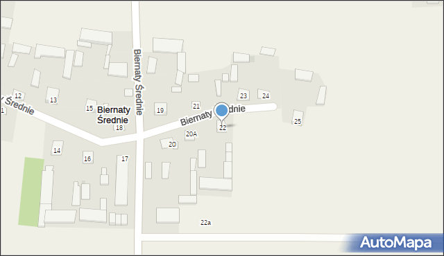 Biernaty Średnie, Biernaty Średnie, 22, mapa Biernaty Średnie