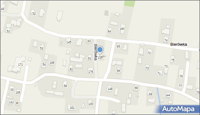 Bierówka, Bierówka, 118, mapa Bierówka