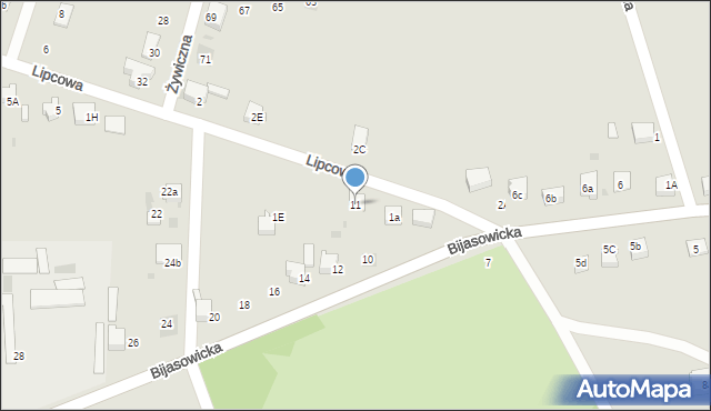 Bieruń, Bijasowicka, 11, mapa Bieruń