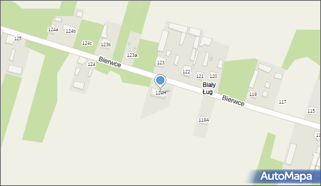 Bierwce, Bierwce, 124H, mapa Bierwce