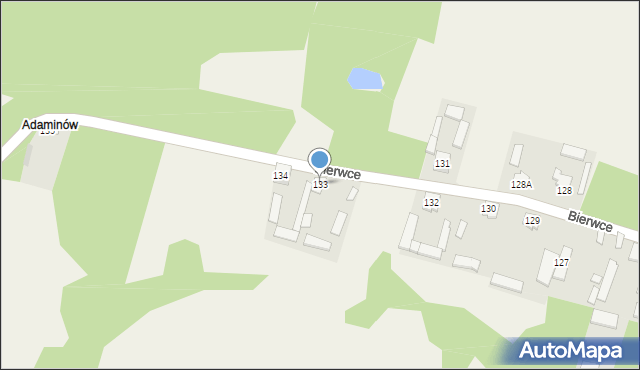 Bierwce, Bierwce, 133, mapa Bierwce