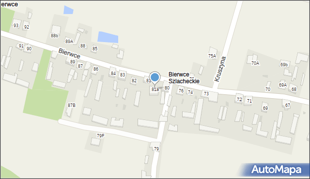 Bierwce, Bierwce, 81a, mapa Bierwce
