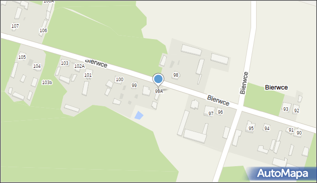 Bierwce, Bierwce, 99A, mapa Bierwce