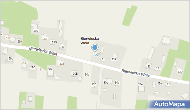 Bierwiecka Wola, Bierwiecka Wola, 31A, mapa Bierwiecka Wola