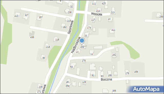 Biery, Biery, 102, mapa Biery