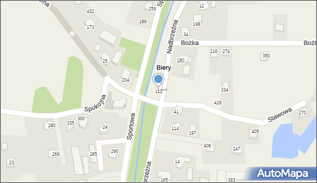 Biery, Biery, 112, mapa Biery