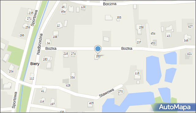 Biery, Biery, 350, mapa Biery