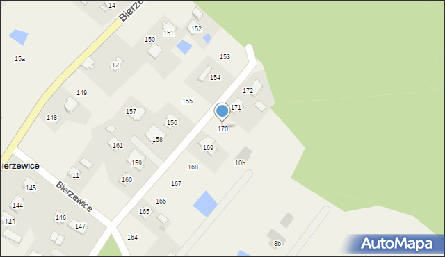 Bierzewice, Bierzewice, 170, mapa Bierzewice