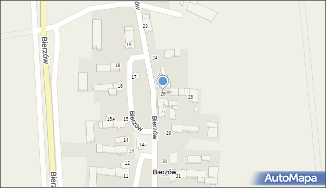 Bierzów, Bierzów, 26, mapa Bierzów