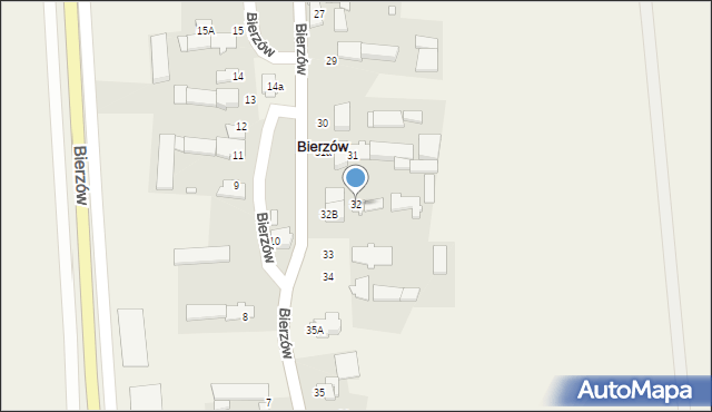 Bierzów, Bierzów, 32, mapa Bierzów