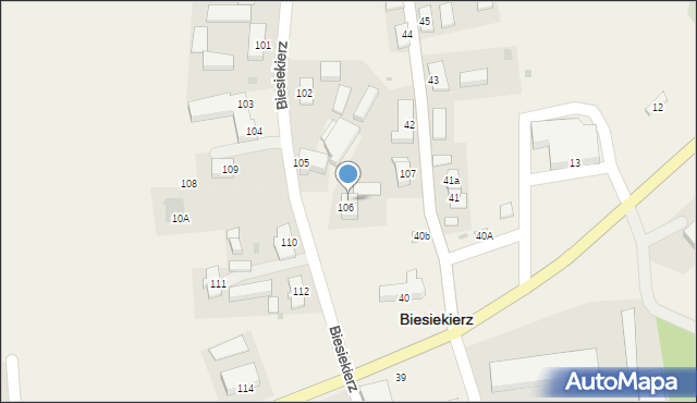 Biesiekierz, Biesiekierz, 106a, mapa Biesiekierz