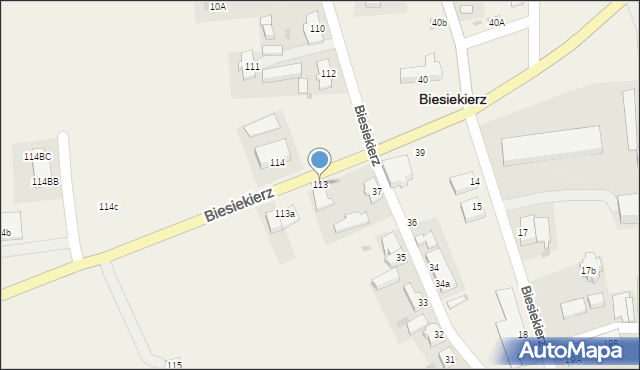 Biesiekierz, Biesiekierz, 113, mapa Biesiekierz