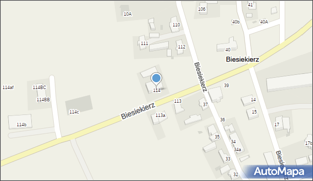 Biesiekierz, Biesiekierz, 114, mapa Biesiekierz