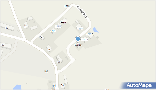 Biesiekierz, Biesiekierz, 121/11, mapa Biesiekierz