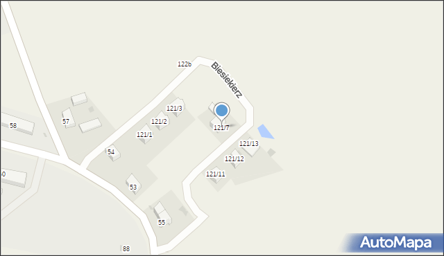 Biesiekierz, Biesiekierz, 121/7, mapa Biesiekierz