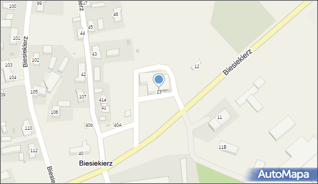 Biesiekierz, Biesiekierz, 13, mapa Biesiekierz