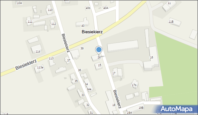 Biesiekierz, Biesiekierz, 14, mapa Biesiekierz
