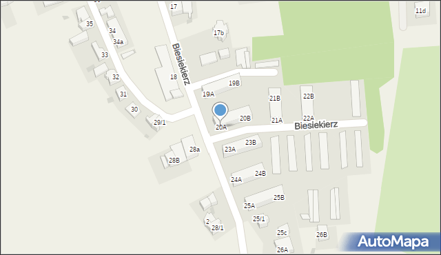 Biesiekierz, Biesiekierz, 20A, mapa Biesiekierz