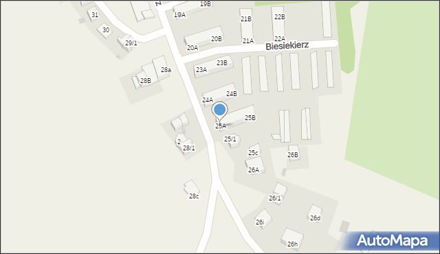 Biesiekierz, Biesiekierz, 25A, mapa Biesiekierz
