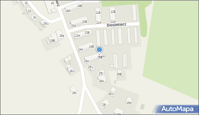 Biesiekierz, Biesiekierz, 25B, mapa Biesiekierz